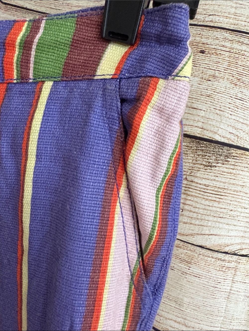 Free People La Paz Slim Striped Purple Wide-Leg Women’s Pants - Picture 8 of 9